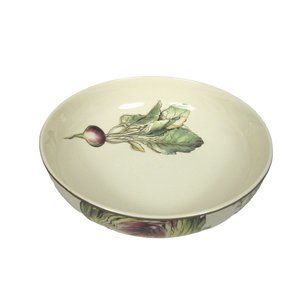 Golf & Co Bowl 12 Inch Ceramic Design Radish Lettuce Vegetables Serving CHIPS